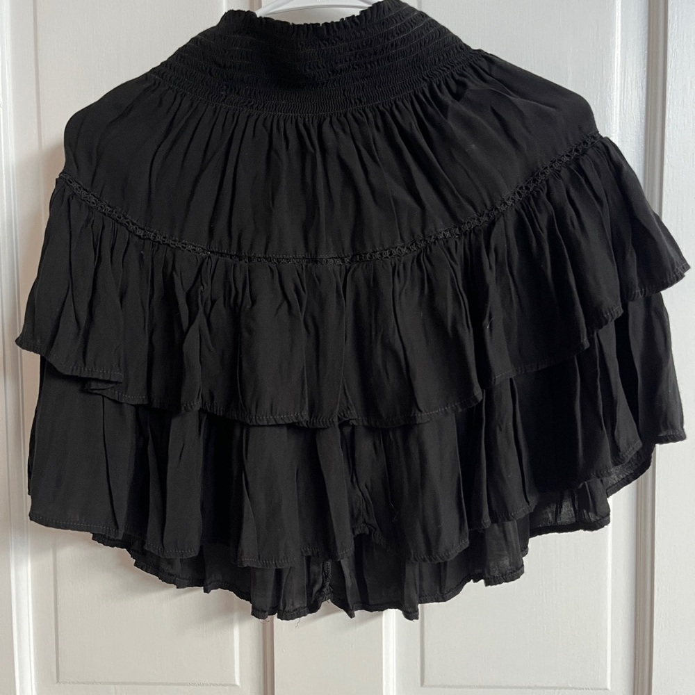 Honorine Black Elastic Waist Mini Skirt